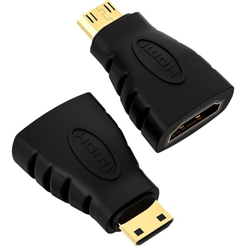 VCE Lot de 2 Adaptateurs Mini HDMI Mâle vers HDMI Femelle Plaqués Or – Support 4K Ultra HD, 3D et Full HD