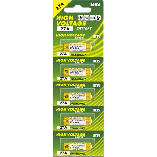 Pack de 5 piles alkaline 27A 12V