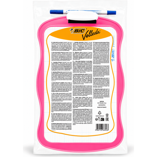 سبورة BIC Velleda مدرسية مزدوجة الوجه 21 × 31 سم مع قلم سبورة وممسحة – قابلة للمسح الجاف - 2