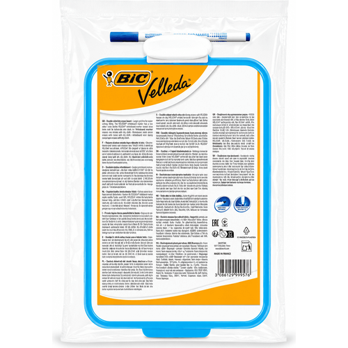 سبورة BIC Velleda مدرسية مزدوجة الوجه 19 × 26 سم مع قلم سبورة وممسحة - 2