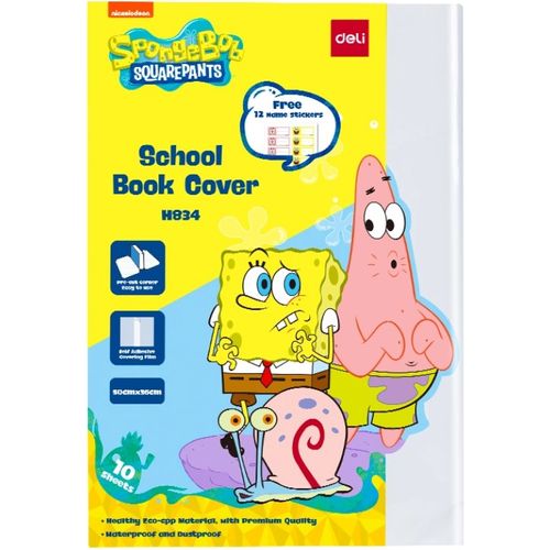 غلاف كتب لاصق شفاف DELI EH834 مقاس A4 – عبوة 10 قطع