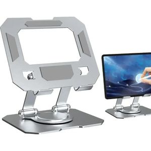 Accessoires pour tablette tactile Support de Tablette en Aluminium, Rotatif 360, pliable pour Téléphones, tablettes, iPad - Gris