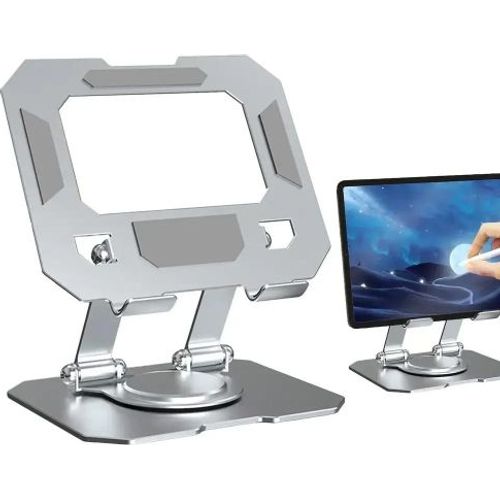 Accessoires pour tablette tactile Support de Tablette en Aluminium, Rotatif 360, pliable pour Téléphones, tablettes, iPad - Gris