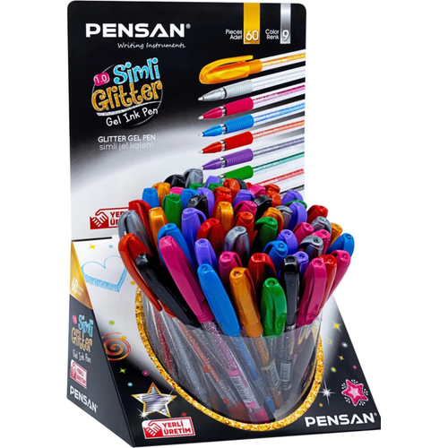 Stylo PENSAN simli Glitter Gel ink Pen - 60 Stylos 9 couleurs