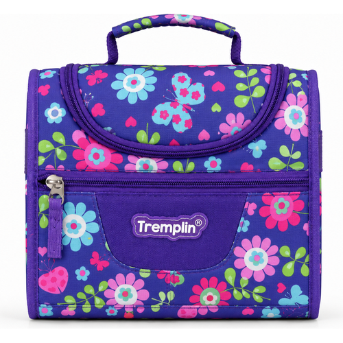 Sac Repas Isotherme Tremplin Violet - Motif Fleurs et Papillons