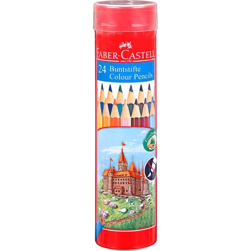 Crayons de Couleur Faber-Castell Classic 24 Couleurs avec Taille-Crayon – Étui Carton
