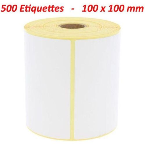 500 Étiquettes Thermiques 100 × 100 mm – Rouleau d'Étiquettes d'Expédition pour Imprimante Thermique