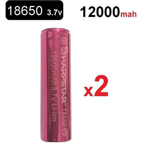 2 Batteries 3.7v 12000 mAh 18650 Li-ion Rechargeable