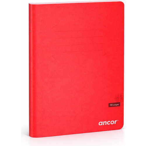 Cahier ANCOR polypro A4 192p piqué 80g Grand Carreaux - Rouge