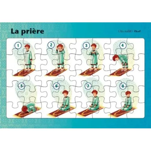 Planche de puzzle des piliers de l’islam - La prière - garçon -