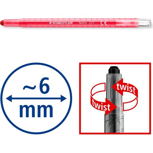 Crayons de couleurs en Cire Twister STAEDTLER Noris 221 NWP12 – 12 Couleurs - 3
