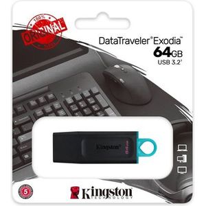 Clé USB Kingston DataTraveler Exodia 64 Go avec anneau porte-clés