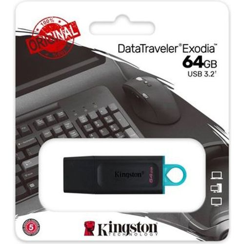 Clé USB Kingston DataTraveler Exodia 64 Go avec anneau porte-clés