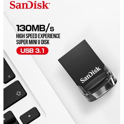 Mini clé USB SanDisk Ultra Fit 64 Go - USB 3.2 130 Mo/s - 2