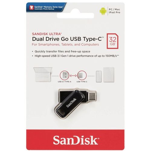 Clé double SanDisk Ultra Dual Drive Go 32 Go USB-C et USB-A