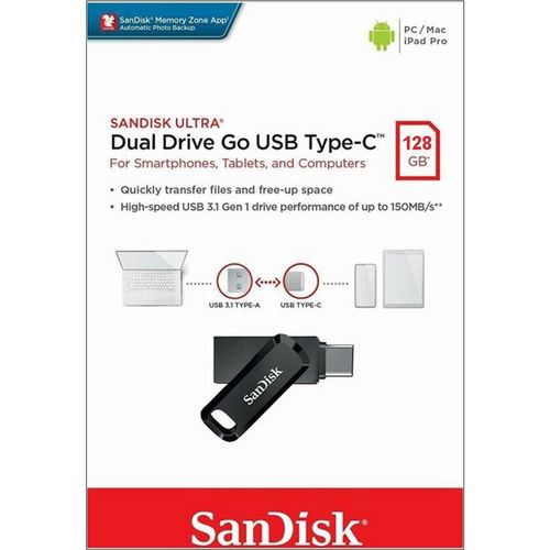 Clé double SanDisk Ultra Dual Drive Go 128 Go pour téléphone et PC