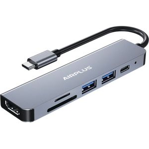Hub USB-C AirPlus 6-en-1 : HDMI, PD 87 W, USB 3.0, SD et microSD