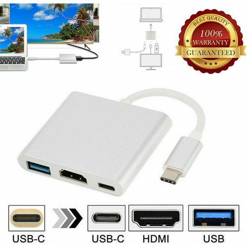 Adaptateur USB-C vers HDMI 4K avec port USB 3.0 et charge USB-C - 3