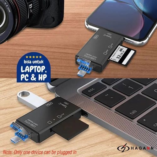 Lecteur de cartes 6-en-1 USB 3.0 et OTG noir - SD, microSD - 3