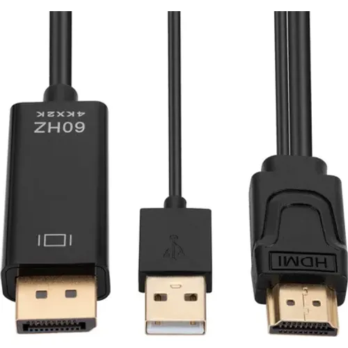 Câble adaptateur HDMI vers DisplayPort 4K 1,8 m avec alimentation USB - 3