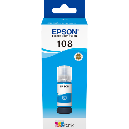 Encre Epson 108 Cyan 70 ml - bouteille originale EcoTank - 2