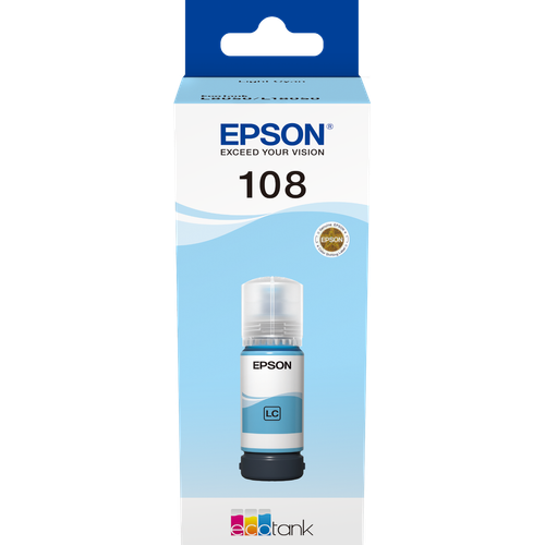 Encre Epson 108 Cyan clair 70 ml - bouteille originale EcoTank - 2