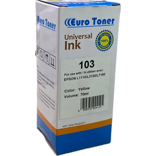 Encre compatible Epson 103 Jaune - bouteille EuroToner - 2