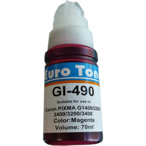 Encre compatible Canon GI-490 Magenta 70 ml - bouteille EuroToner - 2