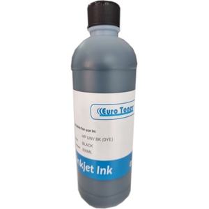 Encre de recharge EuroToner noir 500 ml pour cartouches HP et Canon