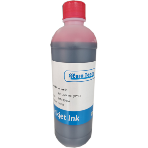 Encre de recharge EuroToner magenta 500 ml pour cartouches HP et Canon