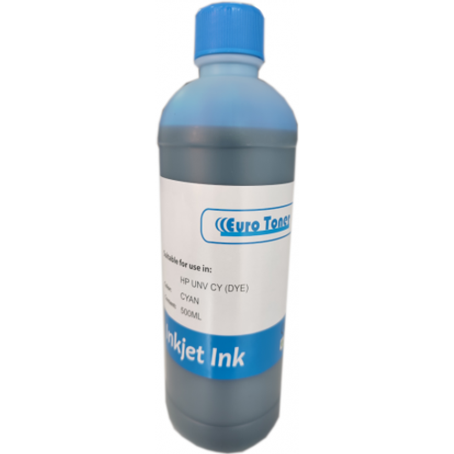 Encre de recharge EuroToner cyan 500 ml toutes imprimantes jet d’encre