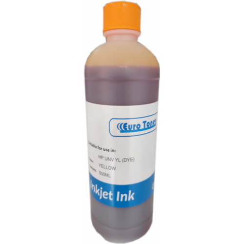 Encre de recharge EuroToner jaune 500 ml toutes imprimantes jet d’encre