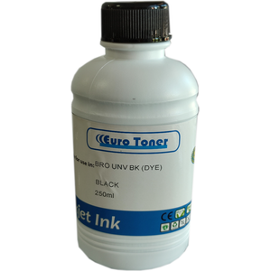 Encre de recharge EuroToner noir 250 ml pour cartouches HP et Canon