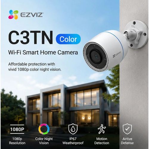 Caméra Wi-Fi EZVIZ C3TN Color Bullet 2MP Vision Nocturne Couleur avec Micro - 2