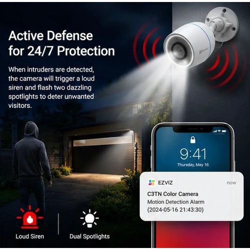 Caméra Wi-Fi EZVIZ C3TN Color Bullet 2MP Vision Nocturne Couleur avec Micro - 4