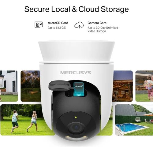 كاميرا واي فاي Mercusys خارجية بدقة 2K 3MP بدوران 360° مع صوت (MC510) - 3