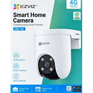 Caméra 4G EZVIZ H8c 2K Motorisée 360° Vision Nocturne Couleur avec Audio