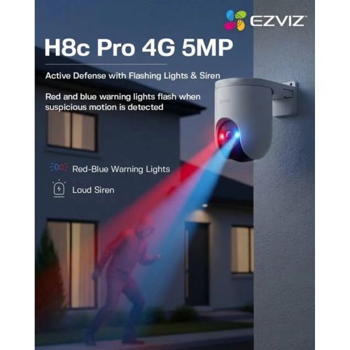 كاميرا EZVIZ H8c بشريحة 4G بدقة 2K بدوران 360° ورؤية ليلية ملونة مع صوت - 3