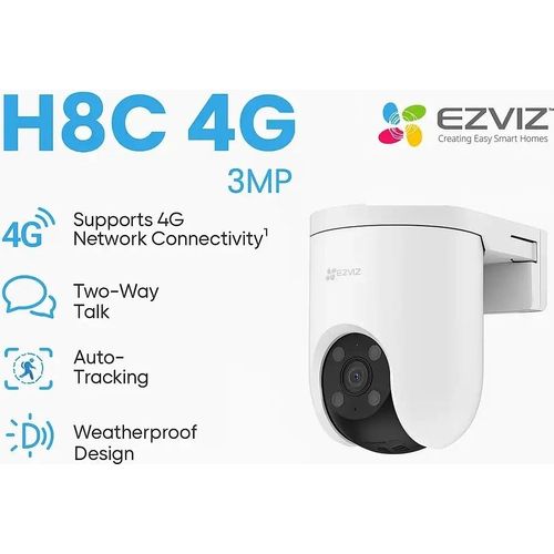 كاميرا EZVIZ H8c بشريحة 4G بدقة 2K بدوران 360° ورؤية ليلية ملونة مع صوت - 5