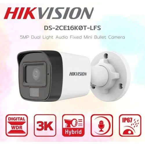 Caméra Hikvision Turbo HD 3K 5MP Bullet Smart Hybrid Light avec Audio (DS-2CE16K0T-LFS) - 4