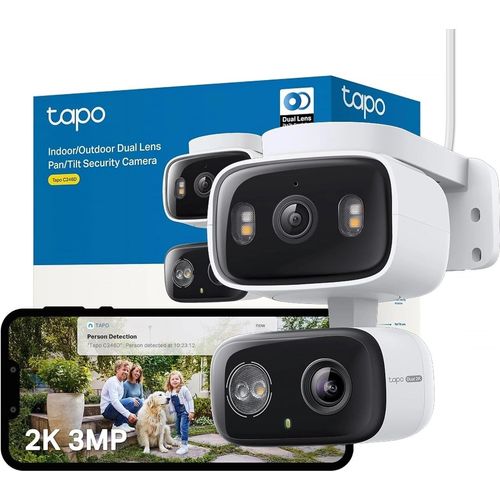 Caméra Wi-Fi Tapo Double Objectif 2K 3MP + 3MP Motorisée Extérieure (C246D) - 3