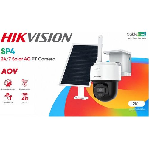 Caméra 4G Solaire Hikvision 4MP Motorisée avec Batterie et Audio (DS-2CFSP4/4G)