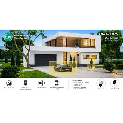 Caméra 4G Solaire Hikvision 4MP Motorisée avec Batterie et Audio (DS-2CFSP4/4G) - 4