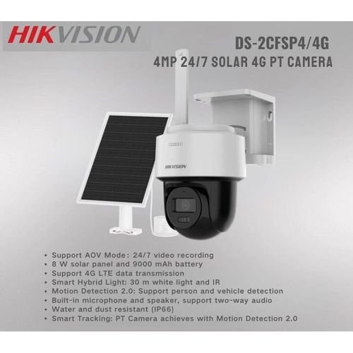 Caméra 4G Solaire Hikvision 4MP Motorisée avec Batterie et Audio (DS-2CFSP4/4G) - 5