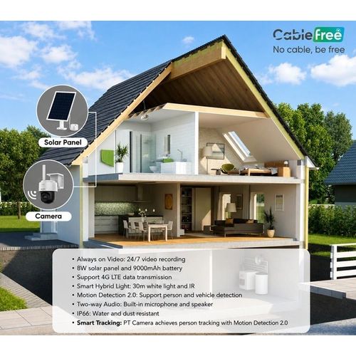 Caméra 4G Solaire Hikvision 4MP Motorisée avec Batterie et Audio (DS-2CFSP4/4G) - 6