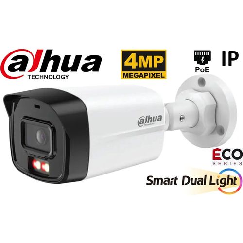 كاميرا IP Dahua بدقة 4MP من نوع Bullet بإضاءة Smart Dual Light و PoE مع ميكروفون (IPC-B1E49-A-IL)