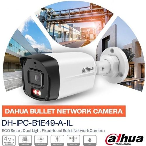 كاميرا IP Dahua بدقة 4MP من نوع Bullet بإضاءة Smart Dual Light و PoE مع ميكروفون (IPC-B1E49-A-IL) - 2