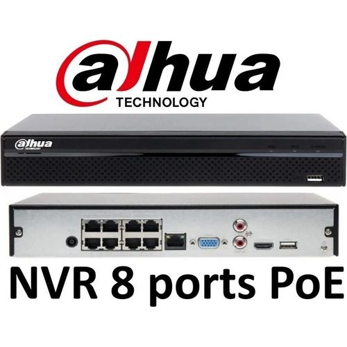 مسجل NVR Dahua بـ 8 قنوات و 8 منافذ PoE بدقة 8MP وضغط H.265+ (NVR1108HS-P-S3/H)