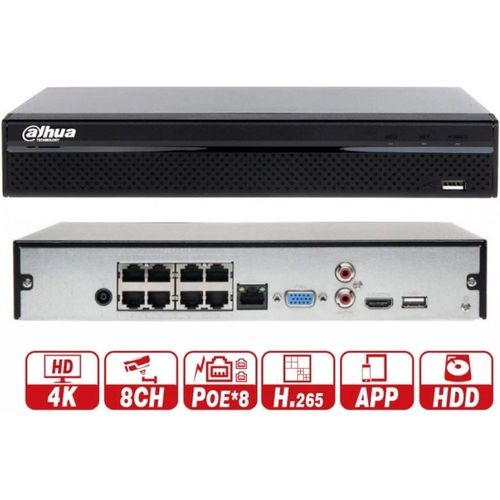 مسجل NVR Dahua بـ 8 قنوات و 8 منافذ PoE بدقة 8MP وضغط H.265+ (NVR1108HS-P-S3/H) - 4