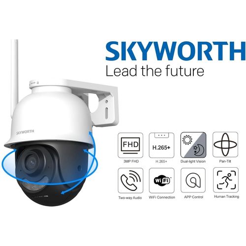 Caméra Wi-Fi Skyworth 3MP Motorisée 360° avec Audio et Sirène (SKH-i63D4H2-4AWT) - 2
